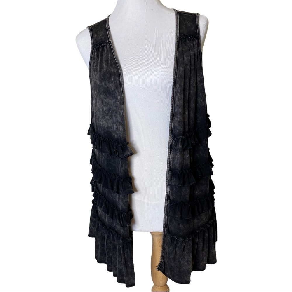 SPIRIT HWY BOHME whitewash ruffled open vest M
